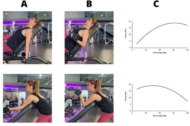 Resistance Curves According to Elbow Position in Relation to the Trunk