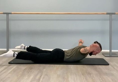 Man doing proning exercises