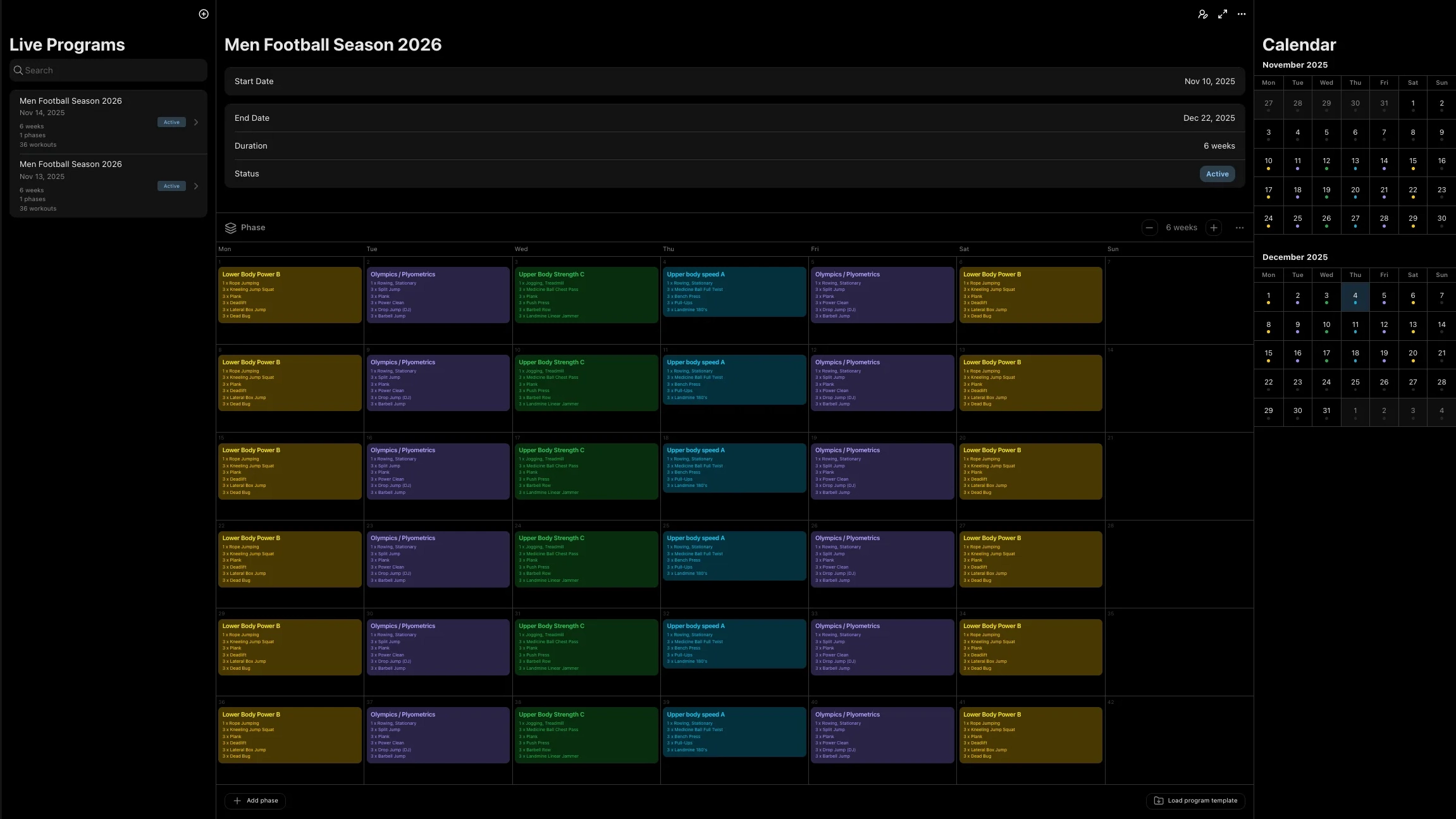 El Planificador de Entrenamientos de Nueva Generación